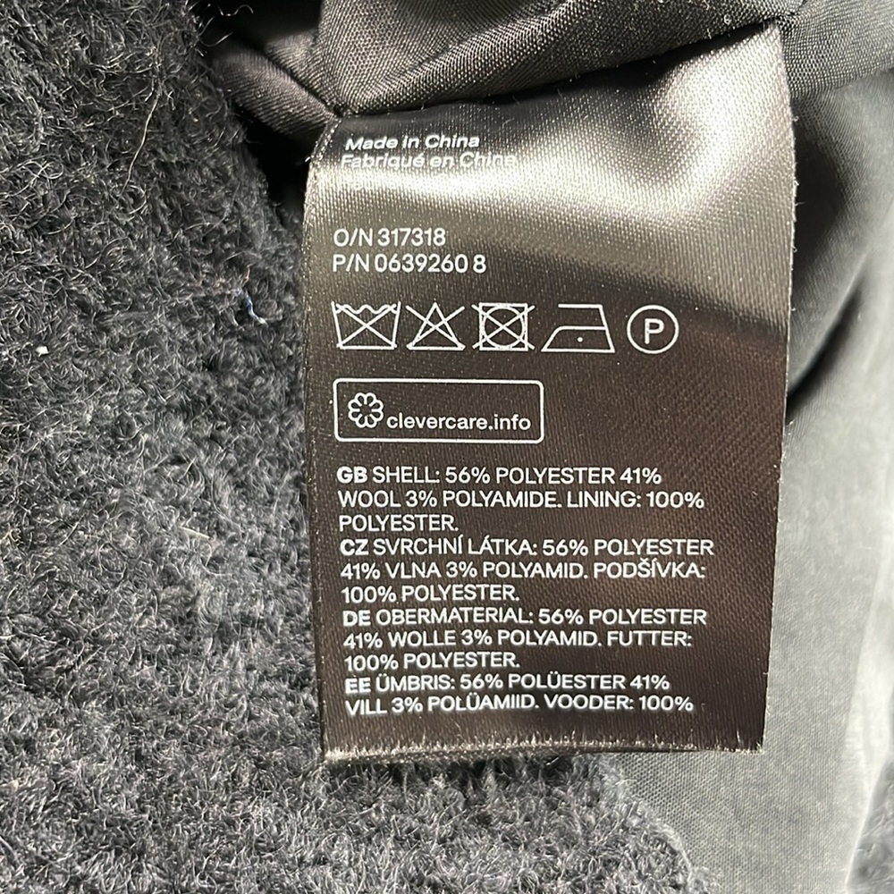 H&M Black Wool-Blend Pea Coat - Picture 8 of 11